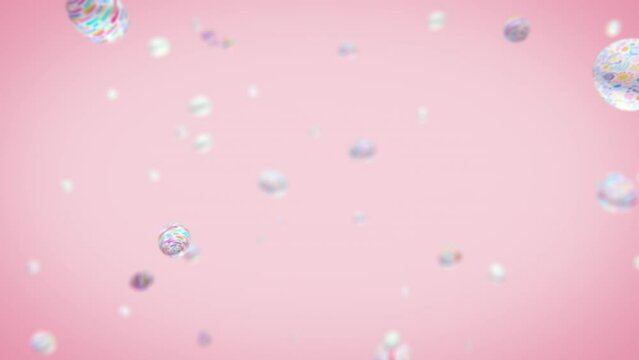 Easter eggs explosion in slow motion