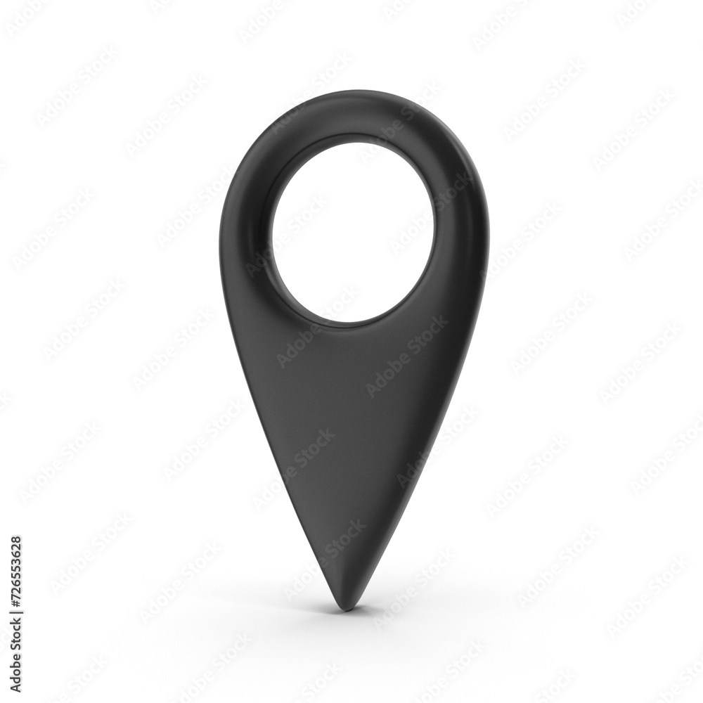 Poster 3d png map pointer, location map icon, black texture, black location pin or navigation, web location