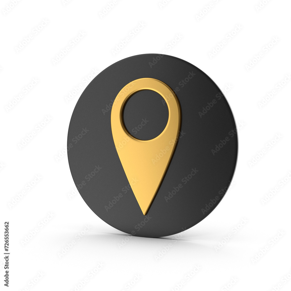 Poster 3d png map pointer, location map icon, black texture, black location pin or navigation, web location
