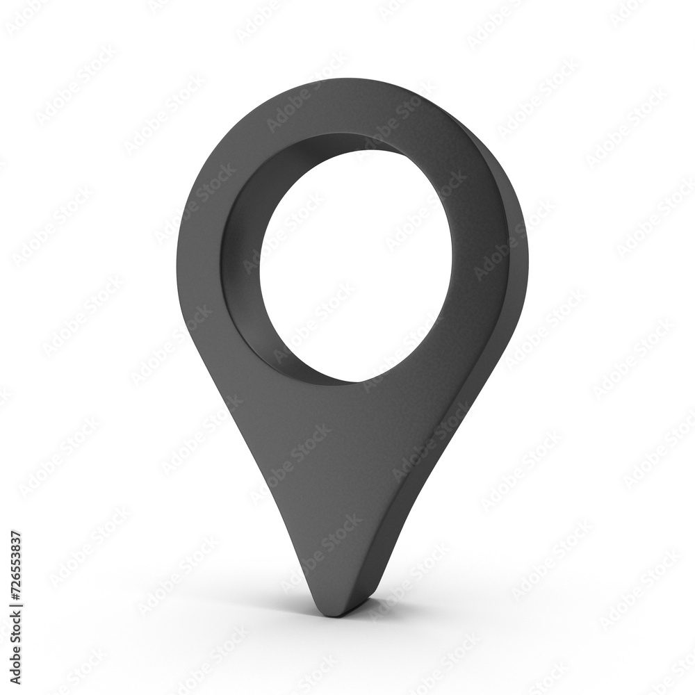 Poster 3d png map pointer, location map icon, black texture, black location pin or navigation, web location