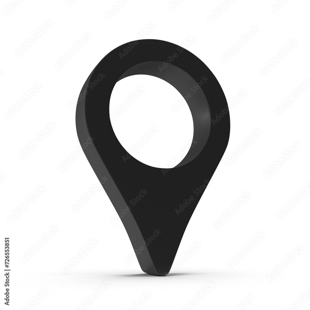 Poster 3d png map pointer, location map icon, black texture, black location pin or navigation, web location