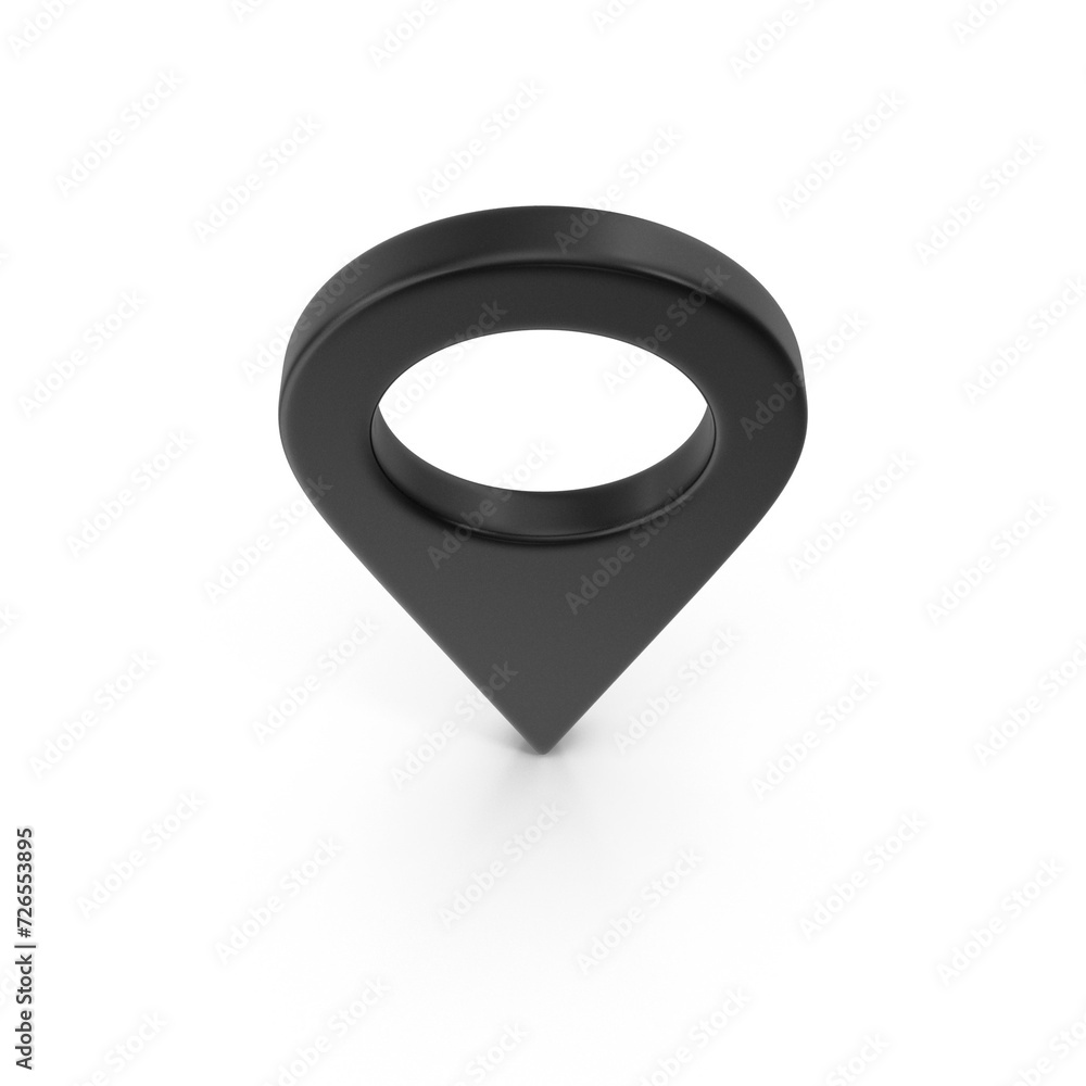 Poster 3d png map pointer, location map icon, black texture, black location pin or navigation, web location