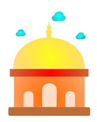 image of a mosque with gradient colors