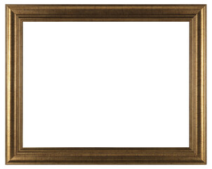 A narrow frame of a painting in a classic design on a transparent background, in PNG format.