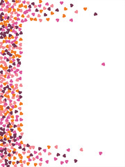 Vector edging, ribbon, border from hearts. Hand-drawn romantic pattern. Valentine's Day. Banner template. Vector illustration.