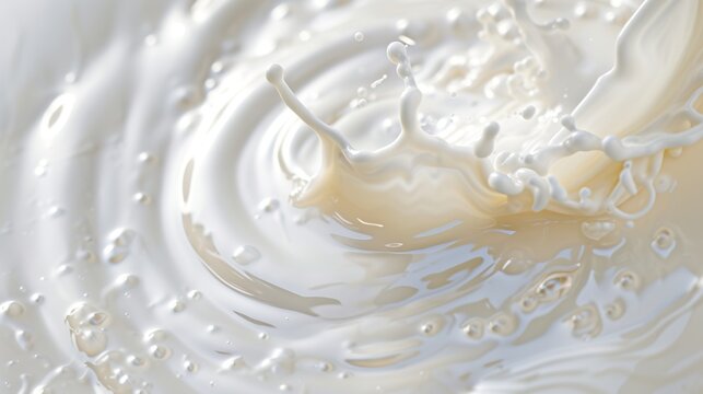 Close-up view of milk ice smoothie swirls for product photo. generative AI