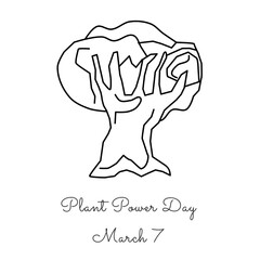line art of plant power day good for plant power day celebrate. line art. illustration.