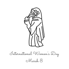 line art of International Women's Day good for International Women's Day celebrate. line art. illustration.
