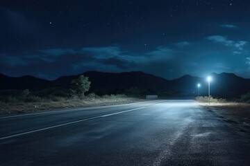 empty road at night highway road trip