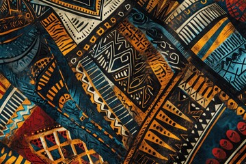 African tribal batik pattern ornament.