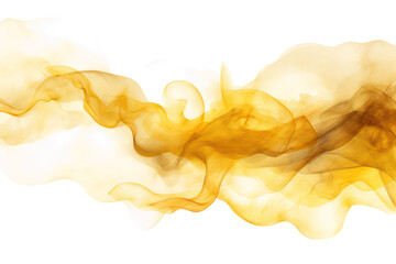 Abstract gold ink smoke,  gold cloud on transparent png.	