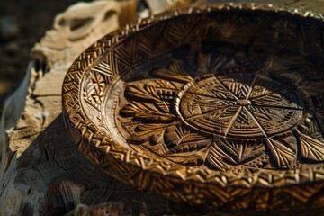 Handmade Sudanese folklore plate with beautiful patterns.