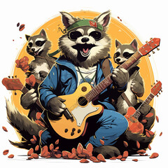 The Caffeine Rockstar! Laugh along with this charismatic raccoon as it rocks out with a caffeine-fueled twist
