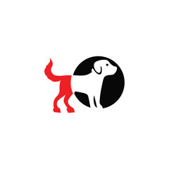Fighting dog animal logo design . Cute dog animal logo illustration