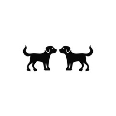 Fighting dog animal logo design . Cute dog animal logo illustration