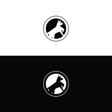 Fighting dog animal logo design . Cute dog animal logo illustration