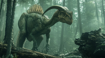 Parasaurolophus in forest scenes, the prehistoric age of dinosaurs