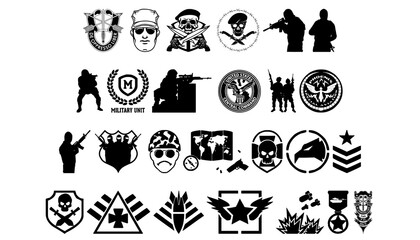 military icon set PNG transparent