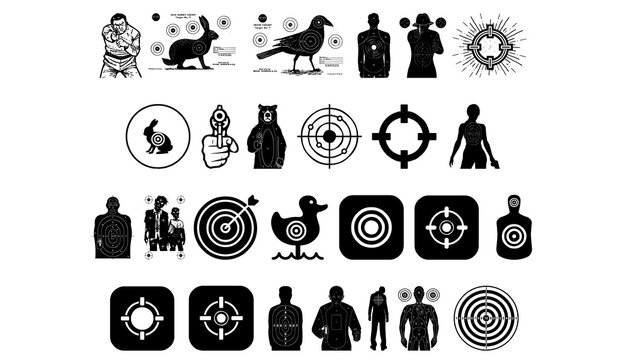 shooting target icon set PNG transparent
