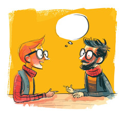 Hot Illustrations Icon of Characters Discuss.