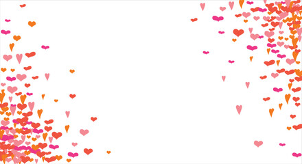 Vector edging, ribbon, border from hearts. Hand-drawn romantic pattern. Valentine's Day. Banner template. Vector illustration.