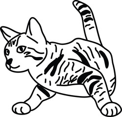 Organic Cat vector outline