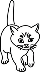 Organic Cat vector outline