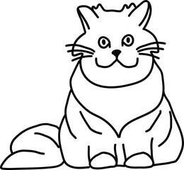 Organic Cat vector outline