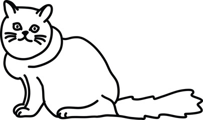 Organic Cat vector outline