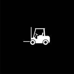 Forklift icon isolated on dark background