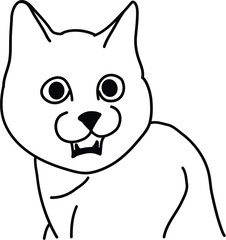 Organic Cat vector outline
