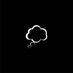 Thought cloud icon isolated on dark background