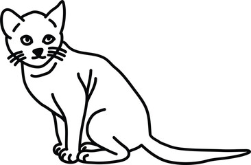 Organic Cat vector outline