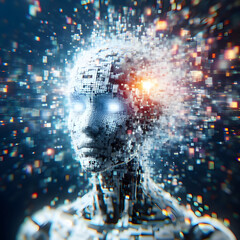 AI super intelligence digital brain concept