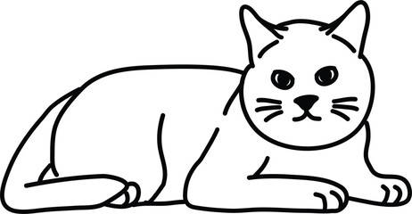 Organic Cat vector outline