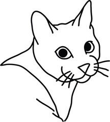 Organic Cat vector outline