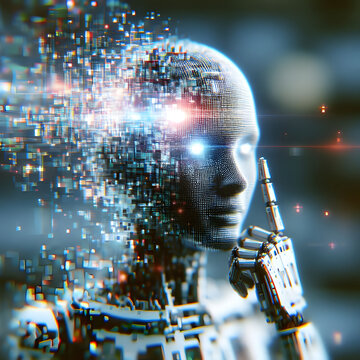 AI super intelligence digital brain concept