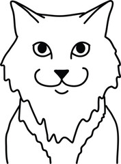 Organic Cat vector outline