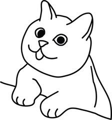 Organic Cat vector outline