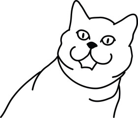 Organic Cat vector outline