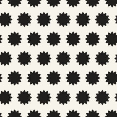 Vector seamless pattern. Repeating geometric elements. Stylish monochrome background design.