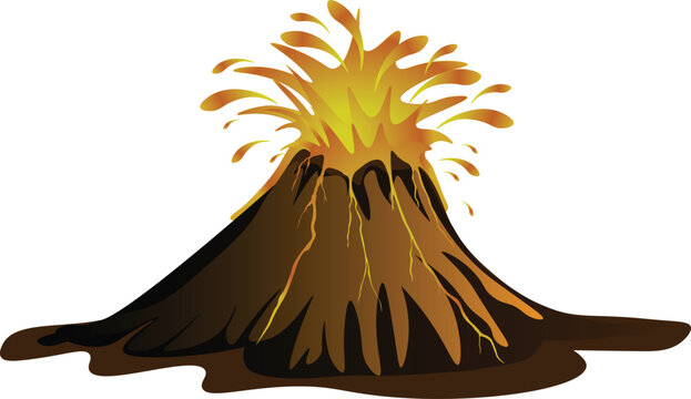 volcano art vector illustrator on white background 