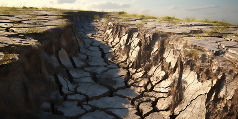 strange landscape Black head county Clare Panoramic view of the desert. 3d render illustration. 