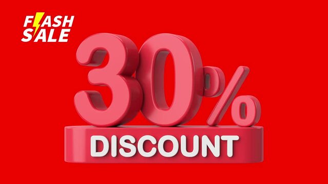 an animated video of a flash sale shopping offer with a 30% discount on purchases2