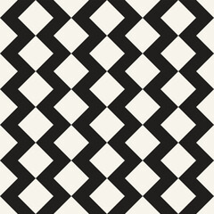 Vector seamless pattern. Repeating geometric elements. Stylish monochrome background design. - 726564818
