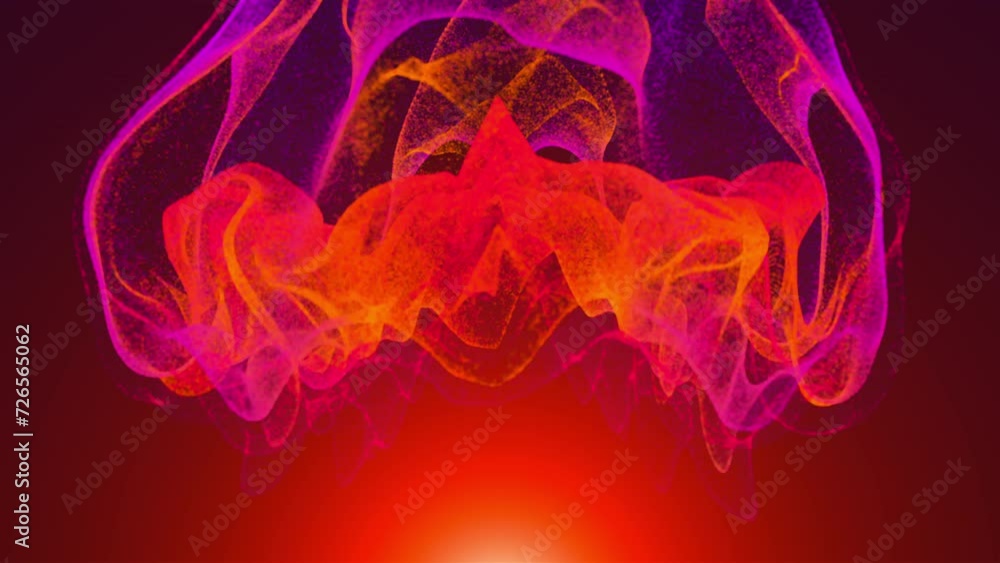 Poster fluid colorful particles. computer generated 3d render