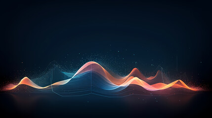 Digital technology blue rhythm wavy lines abstract graphic poster web page ppt background