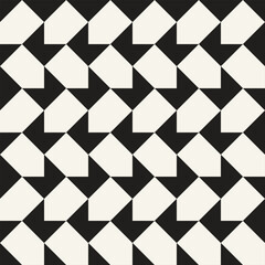 Vector seamless pattern. Repeating geometric elements. Stylish monochrome background design.