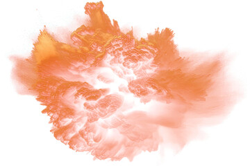 Abstract orange smoke cloud, a soft cloudy on transparent png.