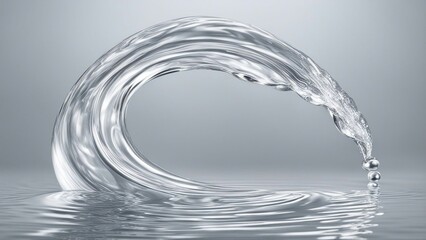 water splash isolated on white  water wave logo, illustrating the calmness and the purity of water. The logo is white and round,   